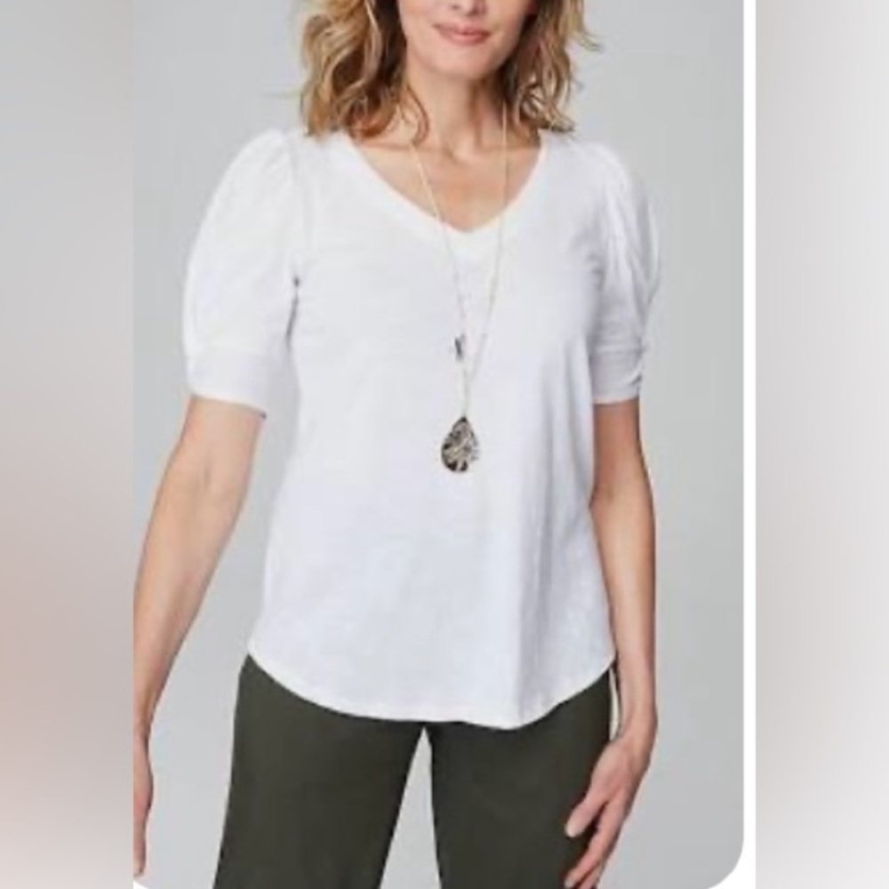 J.Jill Slub Knit Twist Sleeve Topā Size M
